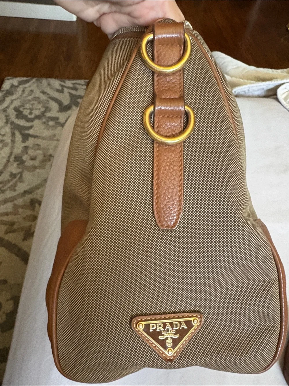 Prada handbag with Tan Leather Trim